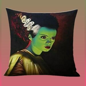 NWT Universal Monster Bride of Frankenstein Inspired Decorative Pillow Cover